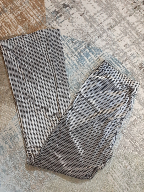 Forever 21 Pants - Forever 21 Silver and Black Striped Velvet Flare Leggings
